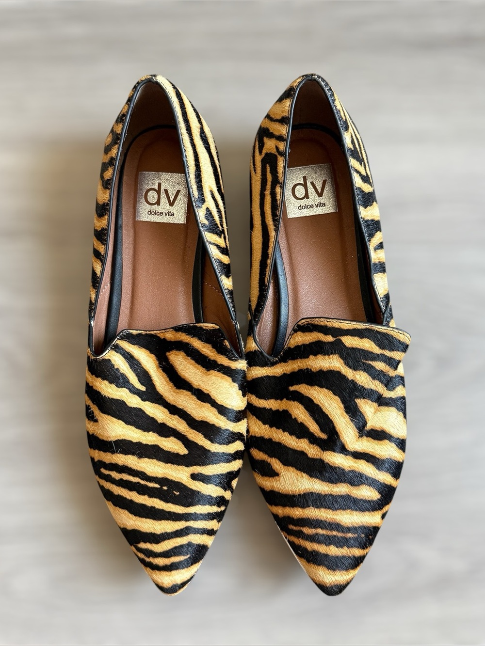 DV Dolce Vita Devon Tiger Print Calf Hair Loafer